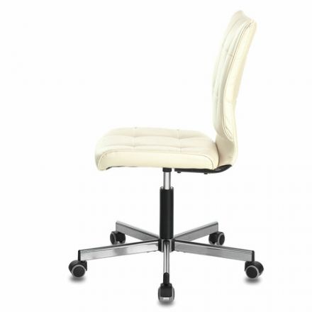 Кресло BRABIX "Stream MG-314", без подлокотников, пятилучие серебристое, экокожа, бежевое, 532078 Кресло BRABIX "Stream MG-314", без подлокотников, пятилучие серебристое, экокожа, бежевое, 532078