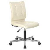 Кресло BRABIX "Stream MG-314", без подлокотников, пятилучие серебристое, экокожа, бежевое, 532078 Кресло BRABIX "Stream MG-314", без подлокотников, пятилучие серебристое, экокожа, бежевое, 532078