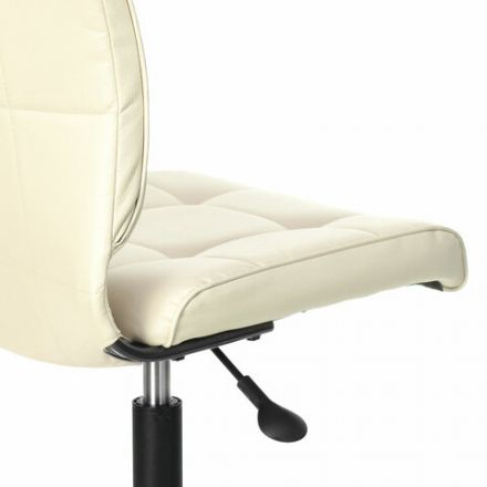 Кресло BRABIX "Stream MG-314", без подлокотников, пятилучие серебристое, экокожа, бежевое, 532078 Кресло BRABIX "Stream MG-314", без подлокотников, пятилучие серебристое, экокожа, бежевое, 532078