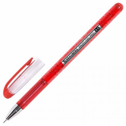 Ручка гелевая BRAUBERG "Profi-Gel PRO", КРАСНАЯ, линия письма 0,4 мм, игольчатый наконечник 0,5 мм, печать на корпусе, 144126 Ручка гелевая BRAUBERG "Profi-Gel PRO", КРАСНАЯ, линия письма 0,4 мм, игольчатый наконечник 0,5 мм, печать на корпусе, 144126