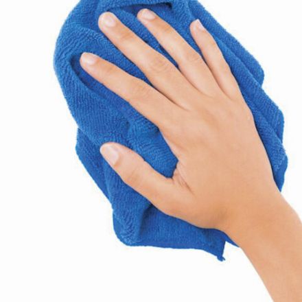 Тряпка для мытья пола, ПЛОТНАЯ микрофибра, 70х80 см, синяя, 220 г/м2, ЛЮБАША "ПЛЮС", 606309