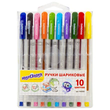 Ручки шариковые масляные ЮНЛАНДИЯ "КЛАССНАЯ", НАБОР 10 цветов, узел 0,7 мм, линия письма 0,35 мм, 143535 Ручки шариковые масляные ЮНЛАНДИЯ "КЛАССНАЯ", НАБОР 10 цветов, узел 0,7 мм, линия письма 0,35 мм, 143535