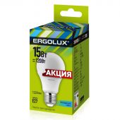 Лампа светодиодная Ergolux   LED-A60P-15W-E27-4K,1