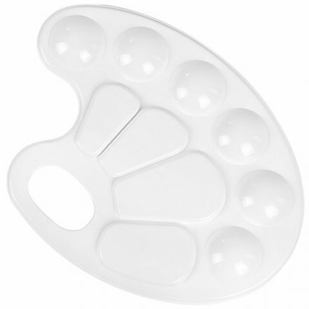 Палитра для рисования ПИФАГОР "ЭНИКИ-БЕНИКИ", белая, овальная, 10 ячеек (6 ячеек для красок и 4 для смешивания), 192352 Палитра для рисования ПИФАГОР "ЭНИКИ-БЕНИКИ", белая, овальная, 10 ячеек (6 ячеек для красок и 4 для смешивания), 192352