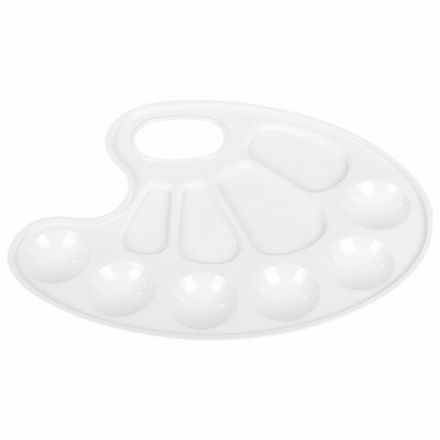 Палитра для рисования ПИФАГОР "ЭНИКИ-БЕНИКИ", белая, овальная, 10 ячеек (6 ячеек для красок и 4 для смешивания), 192352 Палитра для рисования ПИФАГОР "ЭНИКИ-БЕНИКИ", белая, овальная, 10 ячеек (6 ячеек для красок и 4 для смешивания), 192352