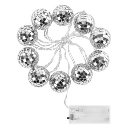 Электрогирлянда-нить комнатная "Диско-шары", 1,5 м,10 LED, тёплый белый, батарейки, ЗОЛОТАЯ СКАЗКА, 591731