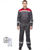 Костюм рабочий летний муж. Л20-КПК сер/красн (р.48-50) 194-200 (Арсенал-СП)