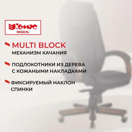 Кресло БР Комус Мебель EChair 329 кожа,черный, дерево Кресло БР Комус Мебель EChair 329 кожа,черный, дерево