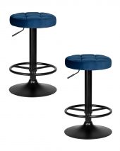 Набор 2 шт Табурет барный DOBRIN BRUNO BLACK, синий велюр (MJ9-117) Набор 2 шт Табурет барный DOBRIN BRUNO BLACK, синий велюр (MJ9-117)
