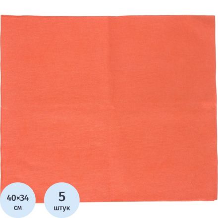 Салфетка хозяйственная микроспан 34х40см МС80-35 красный 5шт/уп
