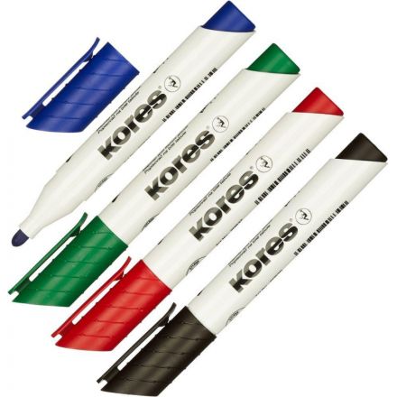 Набор принадлежностей Kores 20863 для магнитно-маркерной доски (4 маркера, губка)