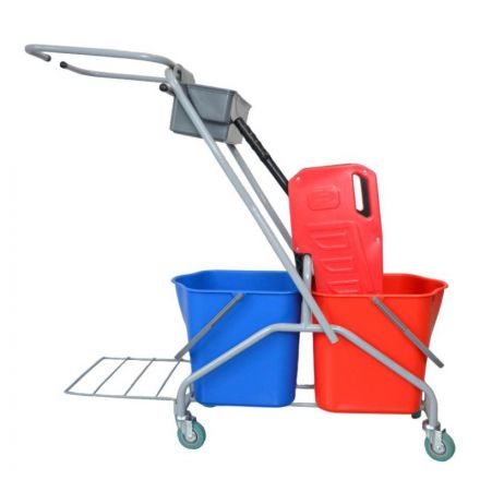 Тележка уборочная с отжимом мет.каркас держат. для мешка лоток 2х20л 22EF/6 Тележка уборочная с отжимом мет.каркас держат. для мешка лоток 2х20л 22EF/6