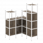 Loft Угловой внутренний стеллаж наборный VR.L-39 Тиквуд тёмный/Белый металл 1278*1278*1869