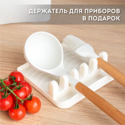 Набор силиконовых кухонных принадлежностей с деревянными ручками 13 в 1, молочный, DASWERK (ДАСВЕРК), 608196 Набор силиконовых кухонных принадлежностей с деревянными ручками 13 в 1, молочный, DASWERK (ДАСВЕРК), 608196