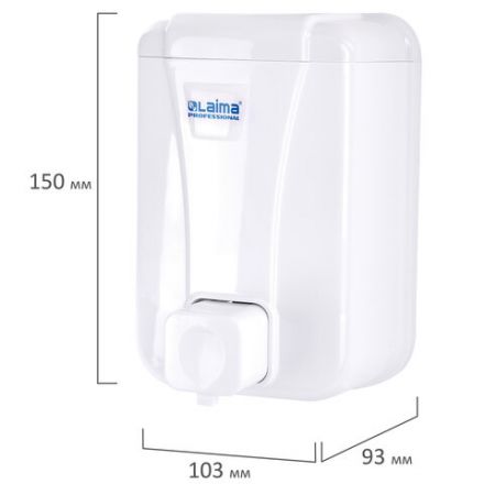 Дозатор для жидкого мыла LAIMA PROFESSIONAL LSA, НАЛИВНОЙ, объем 0,5 л, цвет белый, 607994, 3420-0 Дозатор для жидкого мыла LAIMA PROFESSIONAL LSA, НАЛИВНОЙ, объем 0,5 л, цвет белый, 607994, 3420-0