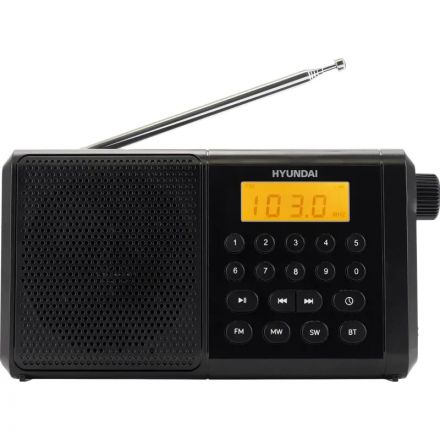 Радиоприемник Hyundai H-PSR115 черный USB microSD Радиоприемник Hyundai H-PSR115 черный USB microSD