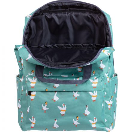 Рюкзак Квадро Гуси, зеленый, 1 отд., 3 кармана,37х28х13 Рюкзак Квадро Гуси, зеленый, 1 отд., 3 кармана,37х28х13