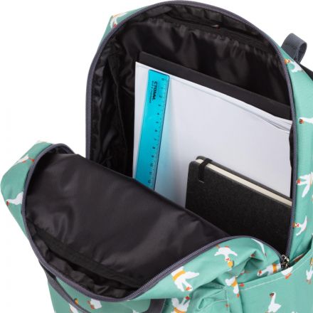 Рюкзак Квадро Гуси, зеленый, 1 отд., 3 кармана,37х28х13 Рюкзак Квадро Гуси, зеленый, 1 отд., 3 кармана,37х28х13