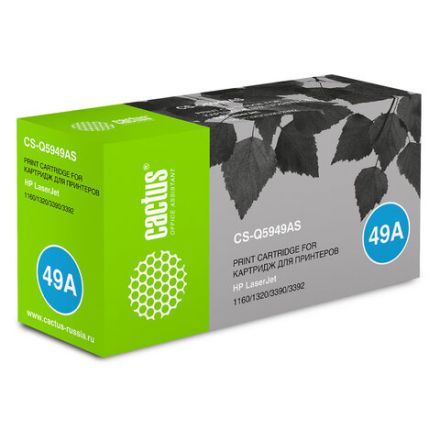 Картридж лазерный CACTUS (CS-Q5949AS) для HP LaserJet 1160/1320/3390, ресурс 2500 страниц