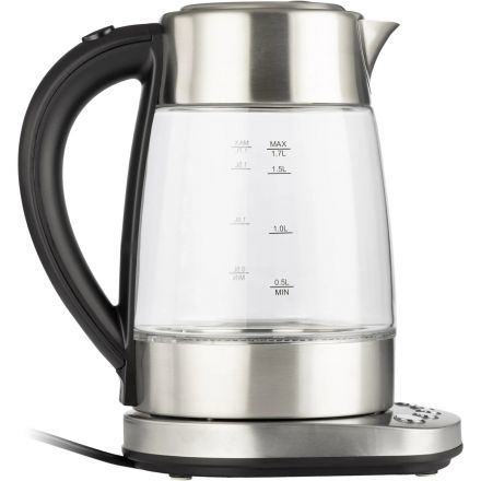Чайник BigTech FEK206SG, 1,7л,2200, Strix, стекло,металл