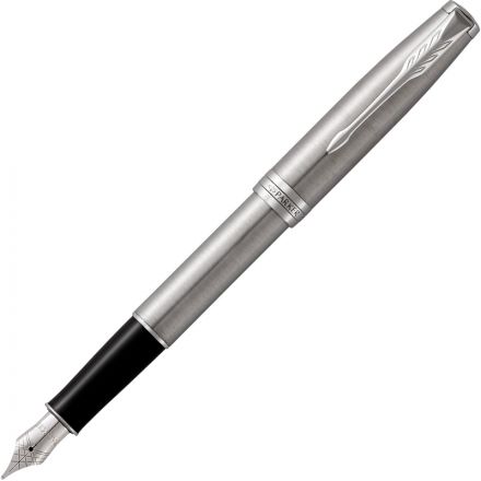 Ручка перьевая PARKER SONNET STAINLESS STEEL СT 2 черных картрид 1931509