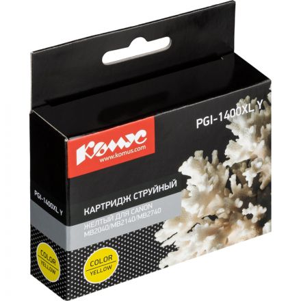 Картридж струйный Комус PGI-1400XL Y жел.для Canon MB2040/MB2140/MB2740