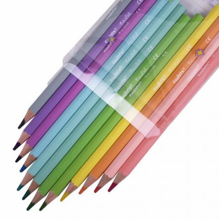 Карандаши цветные пастельные CARIOCA "Pastel", 12 цветов, ПВХ-чехол, шестигранные, грифель 3,3 мм, натуральное дерево, 43034 Карандаши цветные пастельные CARIOCA "Pastel", 12 цветов, ПВХ-чехол, шестигранные, грифель 3,3 мм, натуральное дерево, 43034