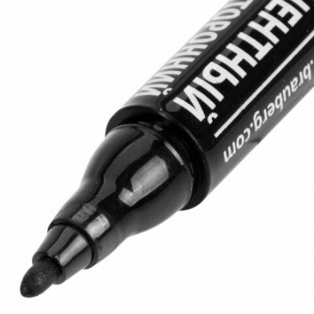 Маркер перманентный двусторонний BRAUBERG, ЧЕРНЫЙ, круглый наконечник, 2/4 мм, 150836 Маркер перманентный двусторонний BRAUBERG, ЧЕРНЫЙ, круглый наконечник, 2/4 мм, 150836