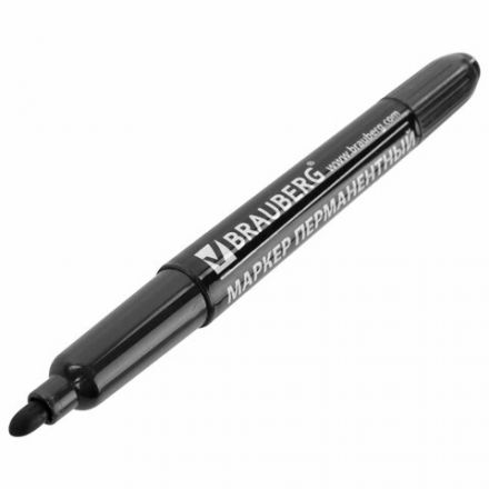 Маркер перманентный двусторонний BRAUBERG, ЧЕРНЫЙ, круглый наконечник, 2/4 мм, 150836 Маркер перманентный двусторонний BRAUBERG, ЧЕРНЫЙ, круглый наконечник, 2/4 мм, 150836