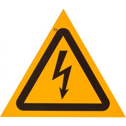 Знак W08 Опасность поражения электрическим током пластик ПВХ 200х200х2 мм