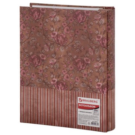 Фотоальбом BRAUBERG на 200 фотографий 10х15 см, твердая обложка, "Семья", бокс, красно-коричневый, 390673 Фотоальбом BRAUBERG на 200 фотографий 10х15 см, твердая обложка, "Семья", бокс, красно-коричневый, 390673