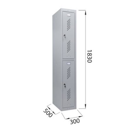 Шкаф металлический для одежды BRABIX "LK 12-30", УСИЛЕННЫЙ, 2 секции, 1830х300х500 мм, 18 кг, 291133, S230BR421102 Шкаф металлический для одежды BRABIX "LK 12-30", УСИЛЕННЫЙ, 2 секции, 1830х300х500 мм, 18 кг, 291133, S230BR421102