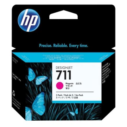 Картридж струйный для плоттера HP (CZ135A) Designjet T120/520, №711, пурпурный, КОМПЛЕКТ 3 шт. х 29 мл, оригинальный Картридж струйный для плоттера HP (CZ135A) Designjet T120/520, №711, пурпурный, КОМПЛЕКТ 3 шт. х 29 мл, оригинальный