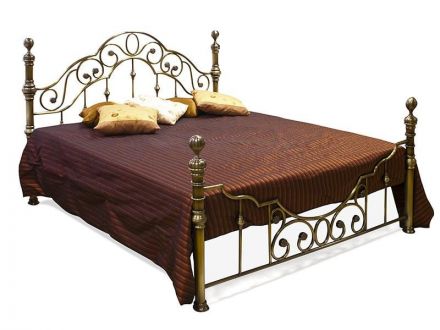Кровать металлическая VICTORIA, 160*200 см (Queen bed), Античная медь (Antique Brass)