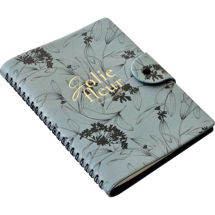 Бизнес-тетрадь Infolio 14x20см 96л клетка спираль Цветы, серый I1771/grey
