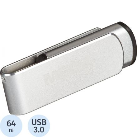 Флеш-память Promega Jet 64GB USB3.0 серебро, металл, под лого NTU388U3064GB Флеш-память Promega Jet 64GB USB3.0 серебро, металл, под лого NTU388U3064GB