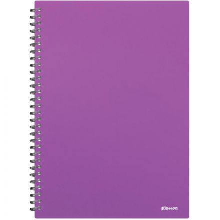 Бизнес-тетрадь Комус А4 100л, кл., обл пластик, спираль, фиолет.Classic