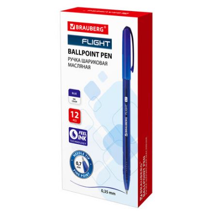 Ручка шариковая масляная BRAUBERG "Flight", СИНЯЯ, корпус синий, узел 0,7 мм, линия письма 0,35 мм, 143343, OBP369 Ручка шариковая масляная BRAUBERG "Flight", СИНЯЯ, корпус синий, узел 0,7 мм, линия письма 0,35 мм, 143343, OBP369