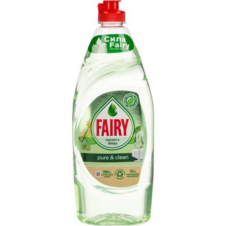 Средство для мытья посуды Fairy  Pure & Clean Бергамот и Имбирь 650мл
