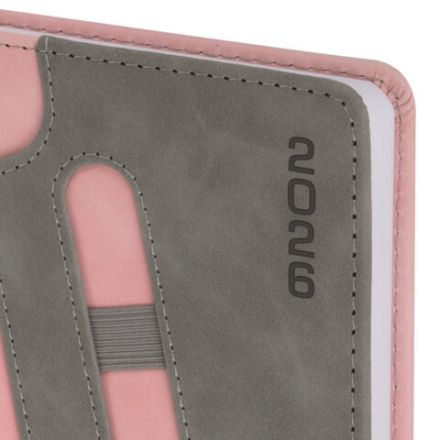 Ежедневник датированный 2026, А5, 138x213 мм, BRAUBERG "Assistant", под кожу, держатель, розовый, 117377 Ежедневник датированный 2026, А5, 138x213 мм, BRAUBERG "Assistant", под кожу, держатель, розовый, 117377