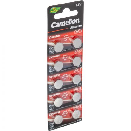 Батарейки Camelion G13 BL-10 Mercury Free 357A/LR44/A76 д/часов 10шт/уп Батарейки Camelion G13 BL-10 Mercury Free 357A/LR44/A76 д/часов 10шт/уп