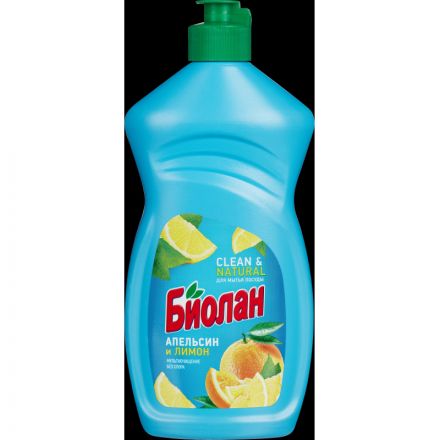 Средство для мытья посуды Биолан Апельсин и Лимон 450гр Средство для мытья посуды Биолан Апельсин и Лимон 450гр