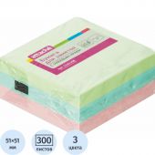 Стикеры Attache куб 51х51, пастель 3 цвета 300 л Стикеры Attache куб 51х51, пастель 3 цвета 300 л