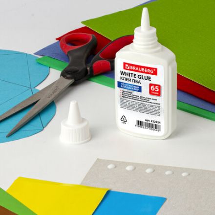 Клей ПВА BRAUBERG (бумага, картон, дерево), 65 г, 222924 Клей ПВА BRAUBERG (бумага, картон, дерево), 65 г, 222924