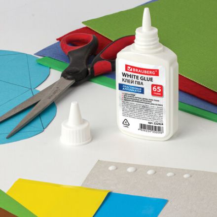 Клей ПВА BRAUBERG (бумага, картон, дерево), 65 г, 222924 Клей ПВА BRAUBERG (бумага, картон, дерево), 65 г, 222924