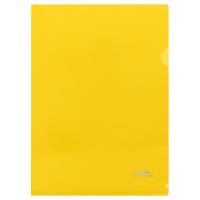 Папка-уголок СТАММ А4, 180мкм, пластик, прозрачная, желтая