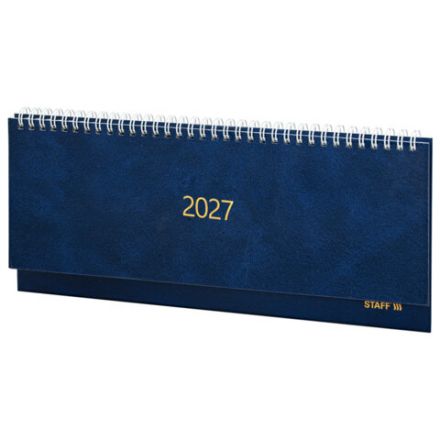 Планинг датированный 2027 300х130 мм, STAFF, гребень, обложка бумвинил, 64 листа, синий, 117858 Планинг датированный 2027 300х130 мм, STAFF, гребень, обложка бумвинил, 64 листа, синий, 117858