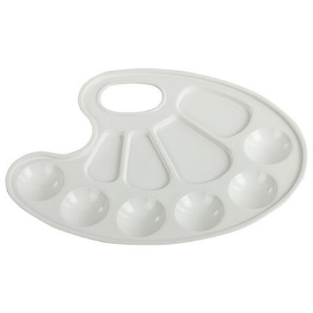 Палитра для рисования BRAUBERG KIDS, белая, овальная, 10 ячеек, 192353 Палитра для рисования BRAUBERG KIDS, белая, овальная, 10 ячеек, 192353