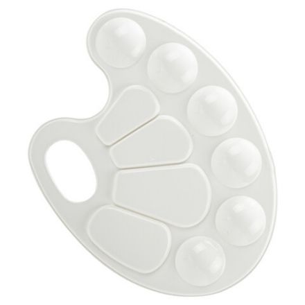 Палитра для рисования BRAUBERG KIDS, белая, овальная, 10 ячеек, 192353 Палитра для рисования BRAUBERG KIDS, белая, овальная, 10 ячеек, 192353