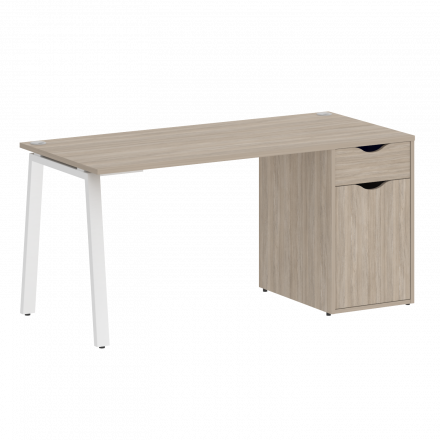 Home Office Стол письменный VR.SP-3-158.1.A Дуб аттик/Белый металл 1580*720*750